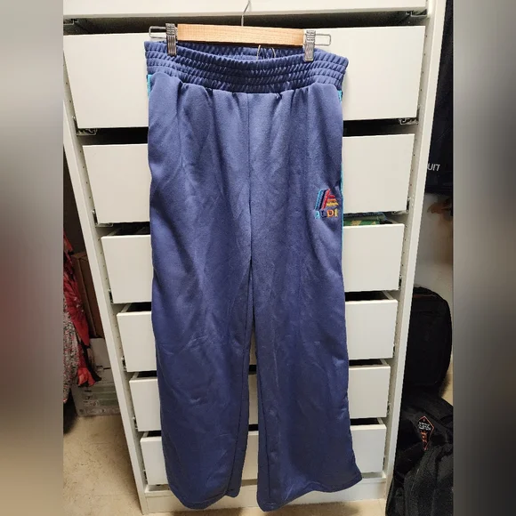 NWT ALDI Wide Leg Bottoms In Blue Size MEDIUM - Picture 2 of 3